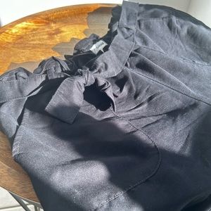 Garage / High Waisted Paper Bag Pant / Office Wear / Black / Paperbag / Junior